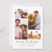 Save The Date Mariage de collection multi-photos moderne (Devant)