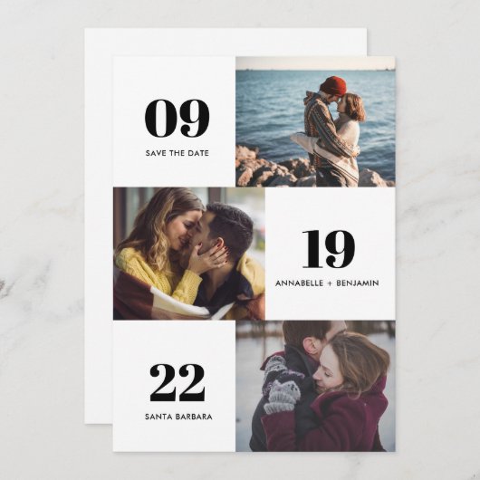 Save The Date Mariage de collection photo moderne (Devant / Derrière)