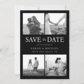 Save The Date Mariage de collection photo noir et blanc moderne (Devant)