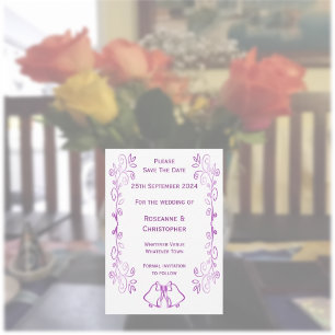 Save The Date Mariage de conception de défilement de cloches vio