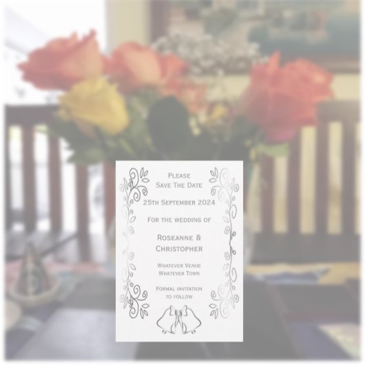 Save The Date Mariage de conception de défilement Silver Bells
