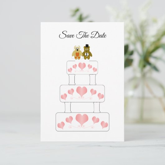 Save The Date Mariage de conception de gâteau mariage (Debout devant)
