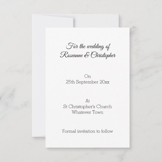 Save The Date Mariage de conception de gâteau mariage (Dos)