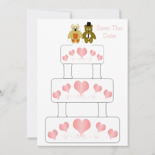 Save The Date Mariage de conception de gâteau mariage (Devant)