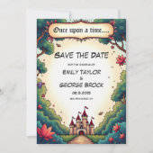 Save The Date Mariage de conte de fées dans un château en bois (Devant)