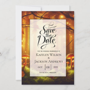 Save The Date Mariage de conte de fées dans une forêt d'ambre ma