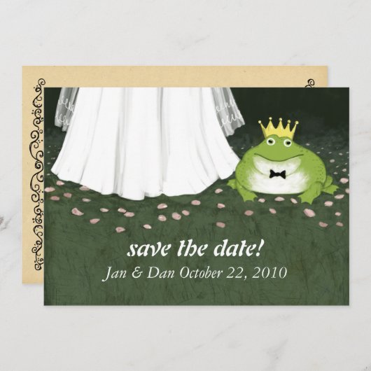 Save The Date Mariage de conte de fées Grenouille Prince Épargne (Devant / Derrière)