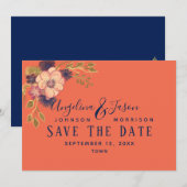 Save The Date Mariage de corail (Devant / Derrière)