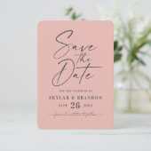 Save The Date Mariage de couleur rose pâle et mat (Debout devant)