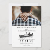 Save The Date Mariage de couple en canoë (Devant)