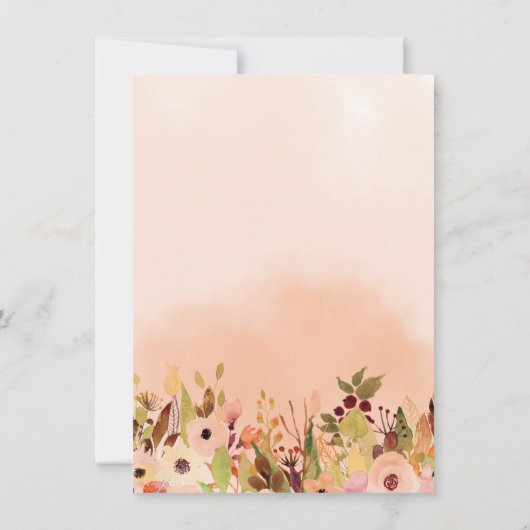 Save The Date Mariage de couronne Peach Ombre (Dos)