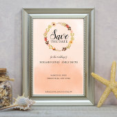 Save The Date Mariage de couronne Peach Ombre