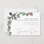 Save The Date Mariage de courroie vert de rouille minimale (Devant)