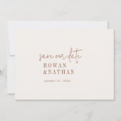 Save The Date Mariage de crème Boho Chic Moderne (Devant)