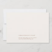 Save The Date Mariage de crème Boho Chic Moderne (Dos)