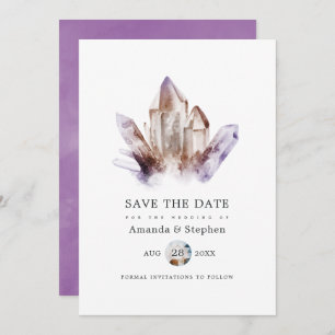 Save The Date Mariage de cristal Amethyst