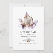 Save The Date Mariage de cristal Amethyst Photo (Devant)