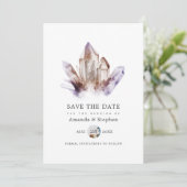 Save The Date Mariage de cristal Amethyst Photo (Debout devant)
