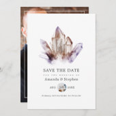 Save The Date Mariage de cristal Amethyst Photo (Devant / Derrière)