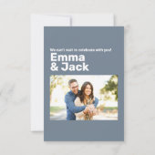 Save The Date Mariage de date verticale bleu moderne (Dos)