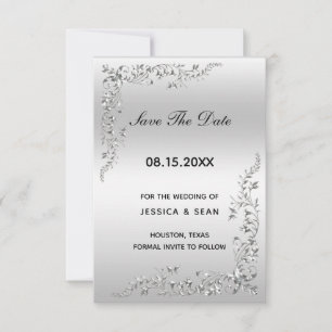Save The Date Mariage de décoration en argent