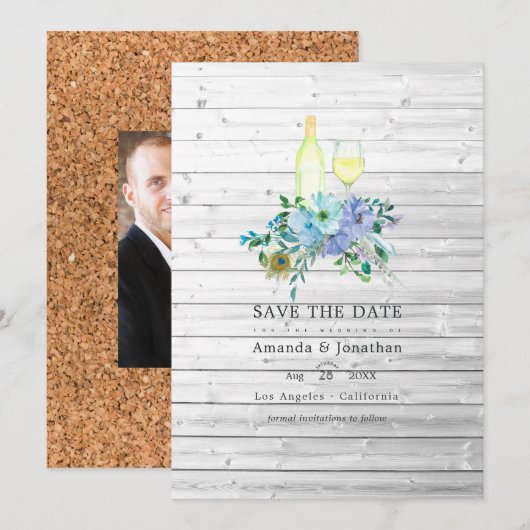 Save The Date Mariage de dégustation de vin bohème à la menthe r (Devant / Derrière)