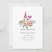 Save The Date Mariage de dégustation de vin doré et rose (Devant)