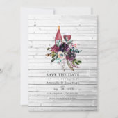 Save The Date Mariage de dégustation de vin rouge prune Boho rus (Devant)