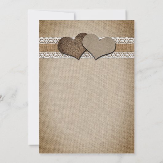 Save The Date Mariage de dentelle Rustique Burlap (Dos)