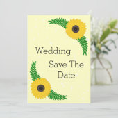 Save The Date Mariage de design de tournesol de couleur jaune (Debout devant)