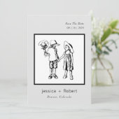 Save The Date Mariage de design doux minimal moderne (Debout devant)