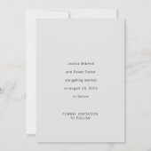Save The Date Mariage de design doux minimal moderne (Dos)