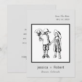 Save The Date Mariage de design doux minimal moderne (Devant / Derrière)