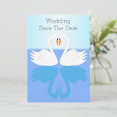 Save The Date Mariage de design Swans (Debout devant)