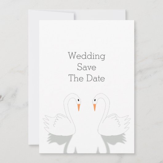 Save The Date Mariage de design Swans (Devant)