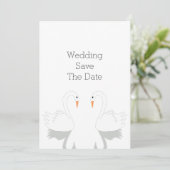 Save The Date Mariage de design Swans (Debout devant)