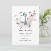 Save The Date Mariage de destination à Dubaï UAE à l'aquarelle (Debout devant)