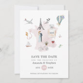 Save The Date Mariage de destination à Paris Photo personnalisée (Devant)