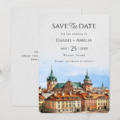 Save The Date Mariage de destination à Varsovie en Pologne (Devant / Derrière)