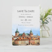 Save The Date Mariage de destination à Varsovie en Pologne (Debout devant)