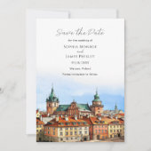 Save The Date Mariage de destination à Varsovie en Pologne (Devant)