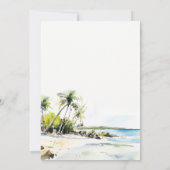 Save The Date Mariage de Destination Aquarelle Côtière Tropicale (Dos)