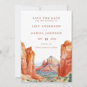Save The Date Mariage de destination aquarelle dans le désert mo