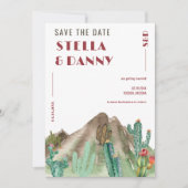 Save The Date Mariage de destination bohème désert de cactus Ari (Devant)