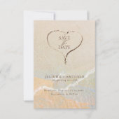 Save The Date Mariage de destination bohème rustique sur la plag (Devant)