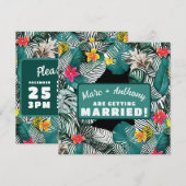 Save The Date Mariage de Destination dans la Jungle Tropicale de (Devant / Derrière)