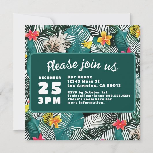 Save The Date Mariage de Destination dans la Jungle Tropicale de (Dos)