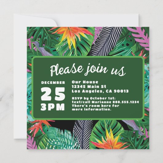 Save The Date Mariage de Destination dans une Jungle Tropicale V (Dos)