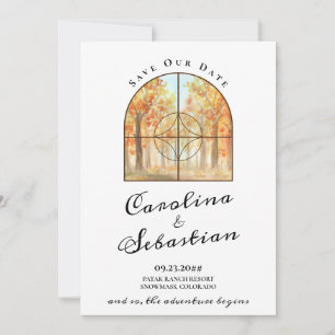 Save The Date Mariage de destination de montagne rocheuse, l'ave