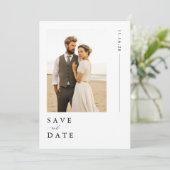 Save The Date Mariage de destination de plage blanche moderne Ph (Debout devant)
